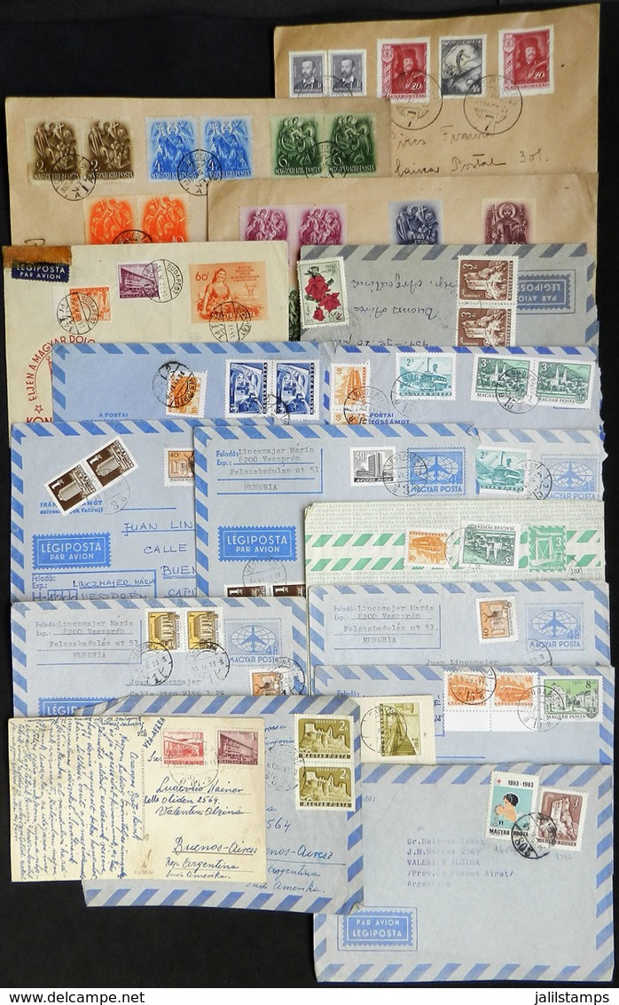 HUNGARY: 18 Covers Sent To South America Between Circa 1938 And 1970, Nice Postages! - Sonstige & Ohne Zuordnung