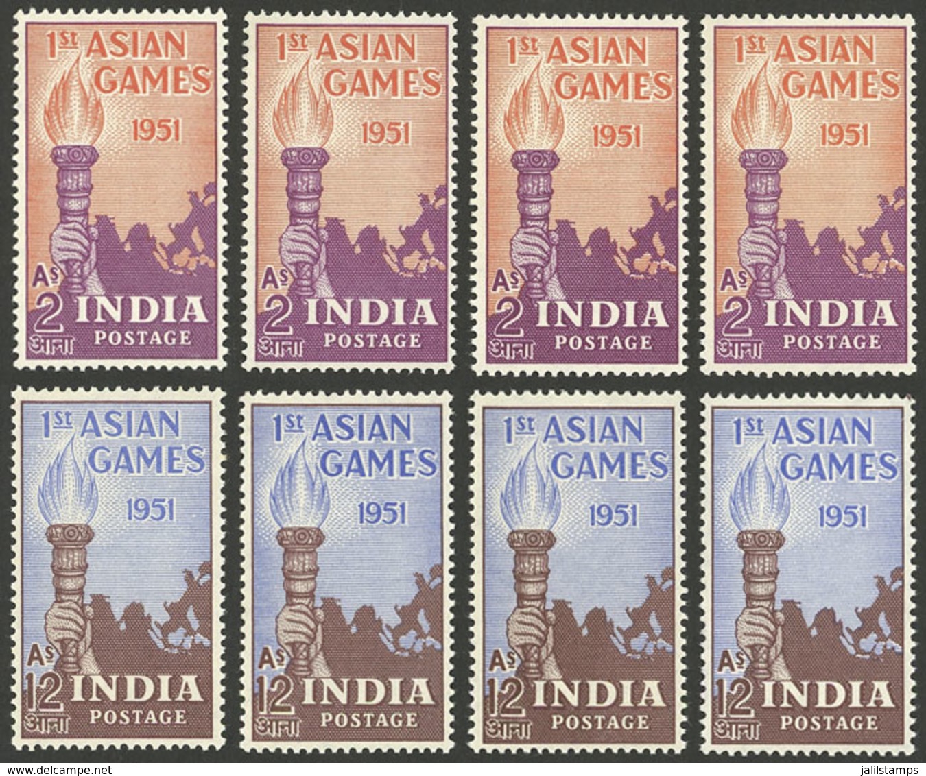 INDIA: Sc.233/234, 1951 Sport, 3 Cmpl. Sets, MNH, Excellent Quality! - Autres & Non Classés