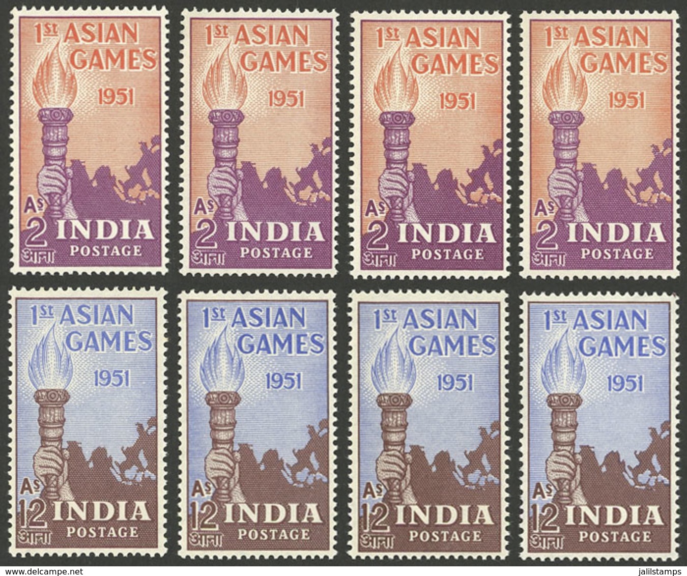 INDIA: Sc.233/234, 1951 Sport, 3 Cmpl. Sets, MNH, Excellent Quality! - Other & Unclassified