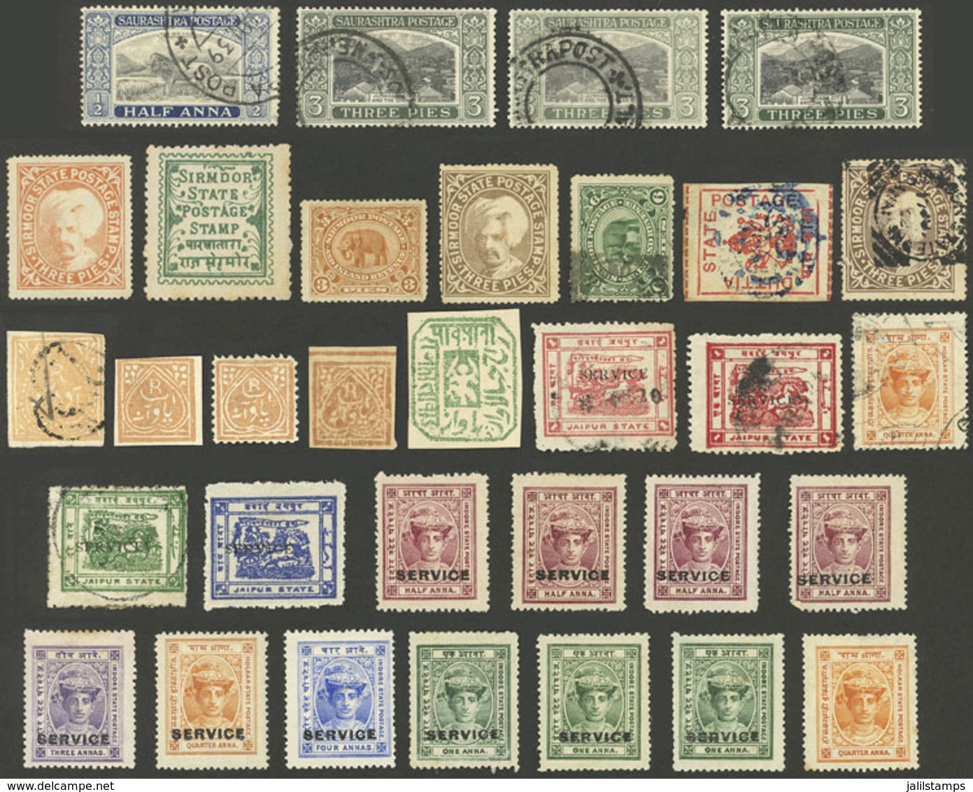INDIA - INDIAN STATES: Lot Of Old And Very Interesting Stamps, Very Fine General Quality! - Sonstige & Ohne Zuordnung