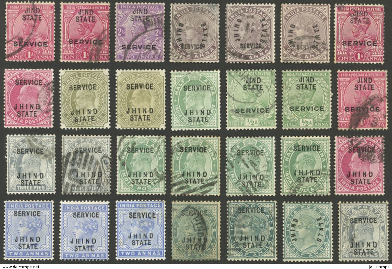 INDIA - JHIND: Lot Of Varied Stamps, Used Or Mint (without Gum, Mint Or MNH), Very Fine General Quality! - Jhind