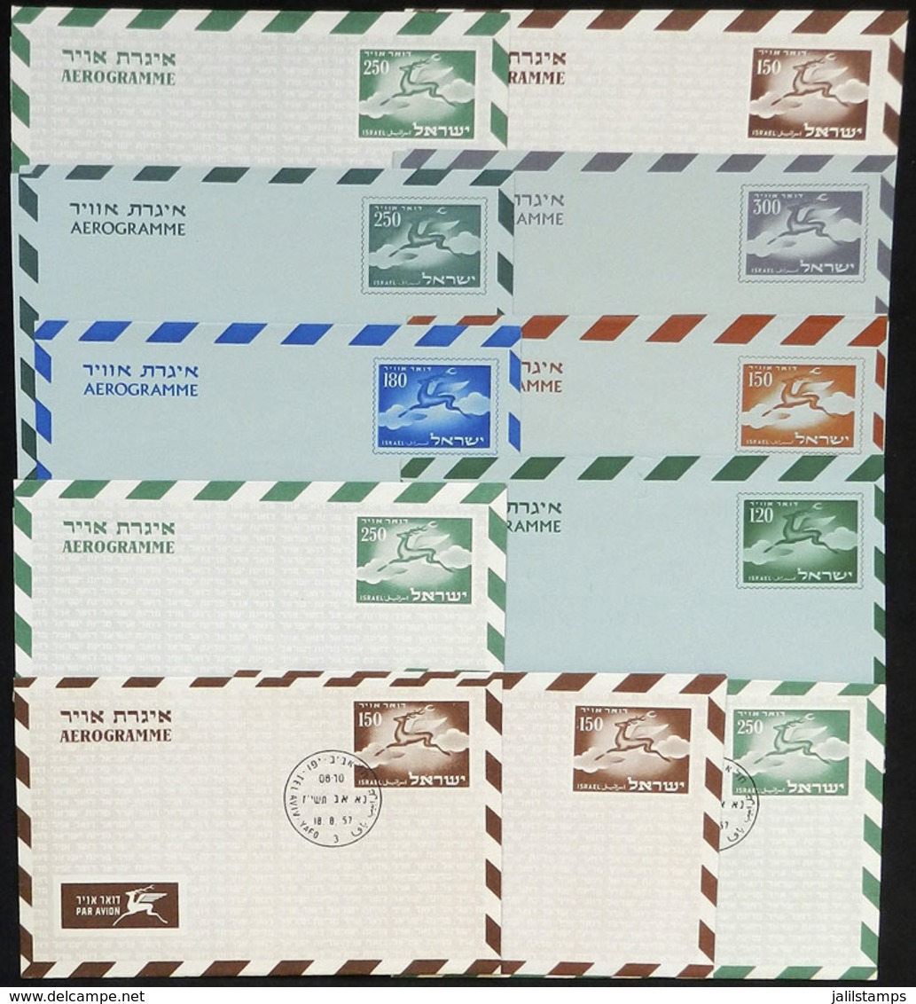 ISRAEL: 11 Aerograms, Almost All Different, VF Quality! - Other & Unclassified