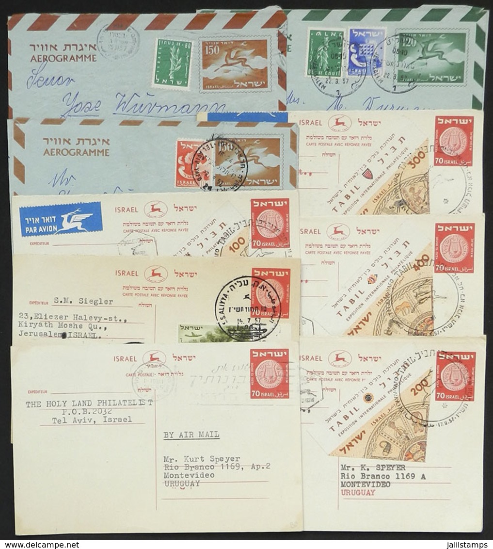 ISRAEL: 9 Postal Stationeries Sent To Argentina, Interesting! - Other & Unclassified