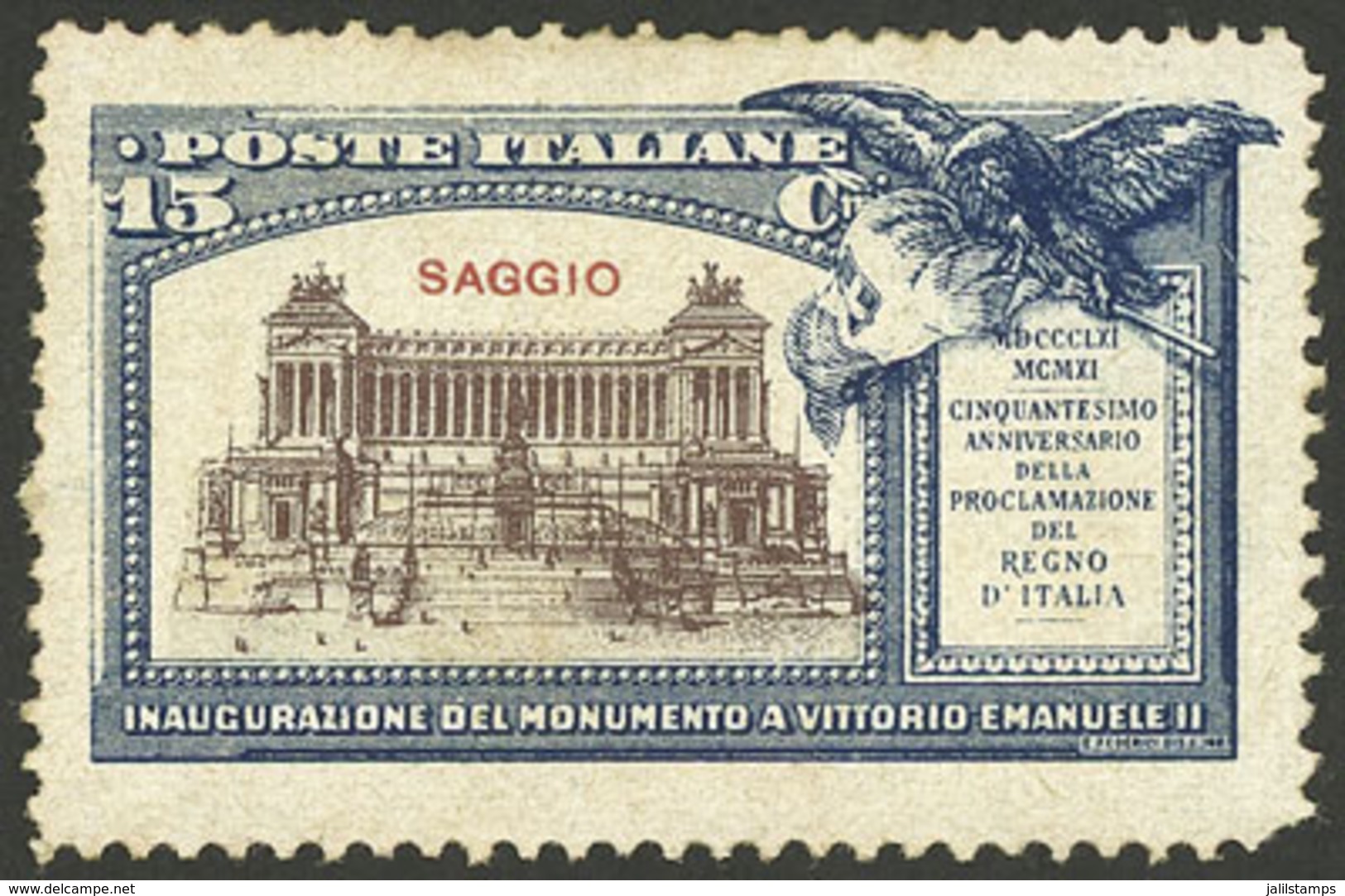 ITALY: Essay Of An Unissued Stamp Of 15c. Of Inauguration Of Monument To Vittorio Emanuele, Very Nice! - Zonder Classificatie