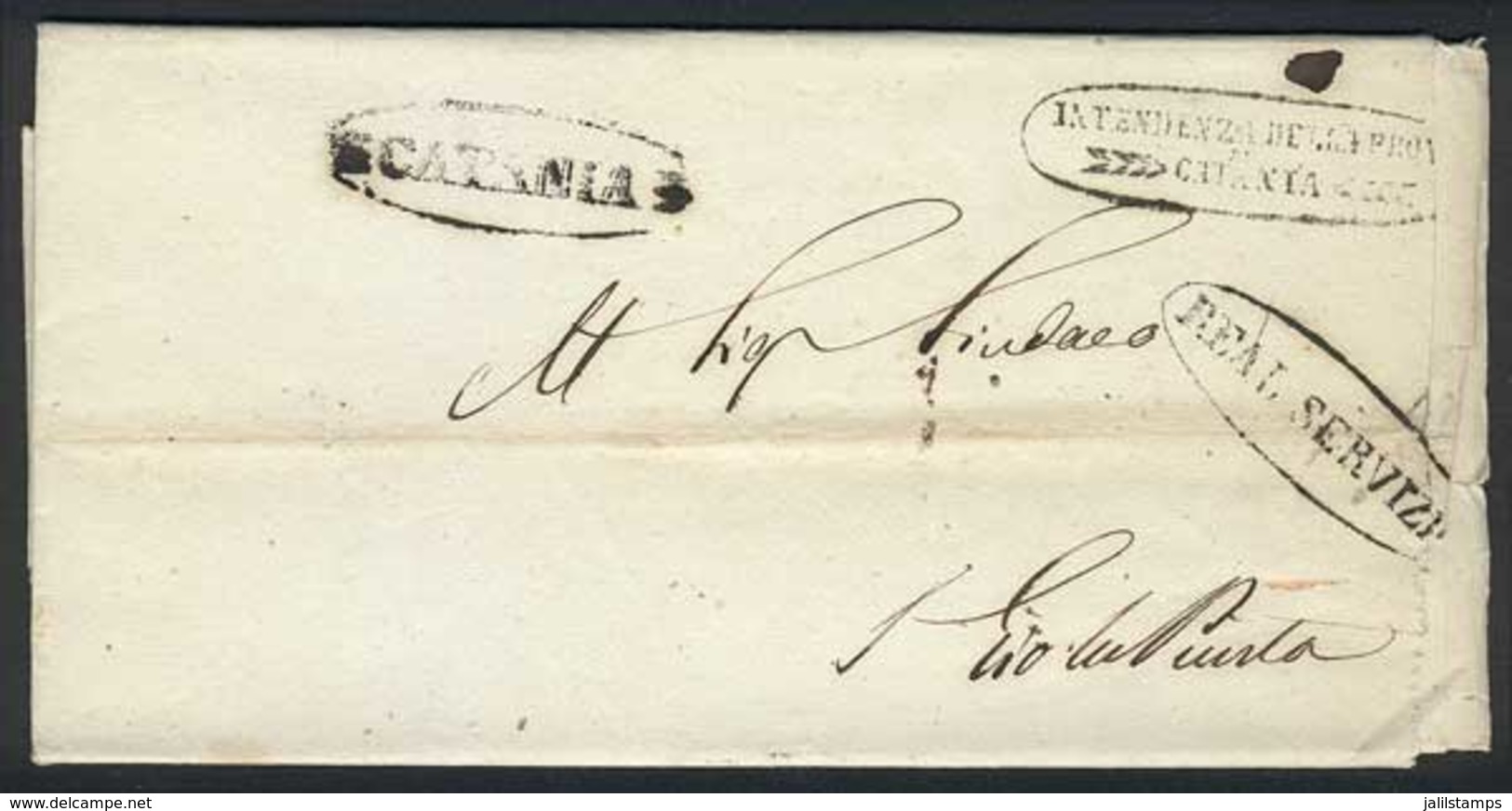 ITALY: Printed Document Sent From Catania On 12/OC/1834, Excellent Quality! - Unclassified