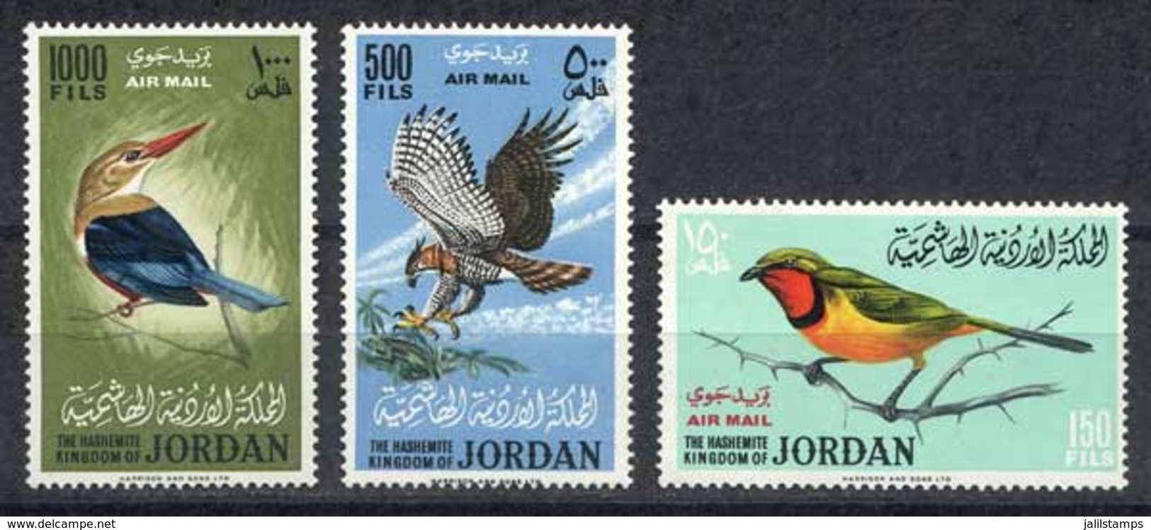 JORDAN: Sc.C26/28, Birds, Complete Set Of 3 Unmounted Values, Excellent Quality! - Jordan