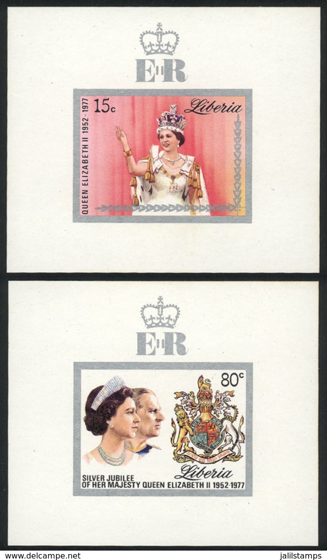 LIBERIA: Year 1977, 2 Souvenir Sheets Commemorating The Silver Jubilee Of Elizabeth II, VF Quality! - Liberia