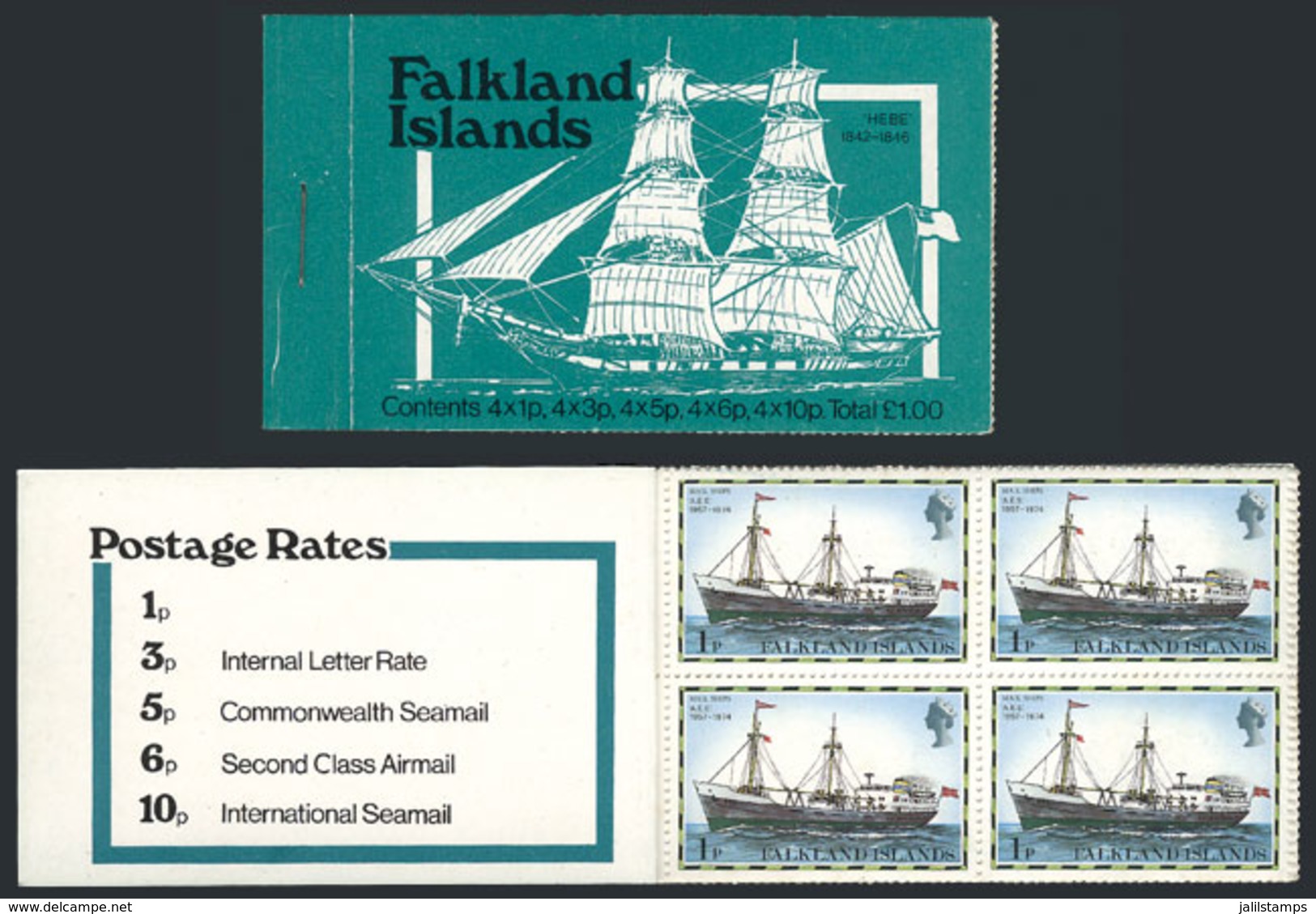 FALKLAND ISLANDS/MALVINAS: Yvert 254 + Other Values, SHIPS, Complete Booklet Of 1£, Very Fine Quality! - Falkland Islands