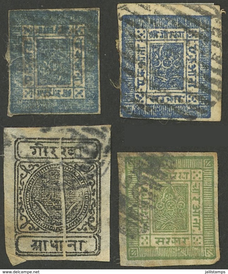 NEPAL: 4 Old Stamps, Fine To VF Quality, Interesting! - Nepal