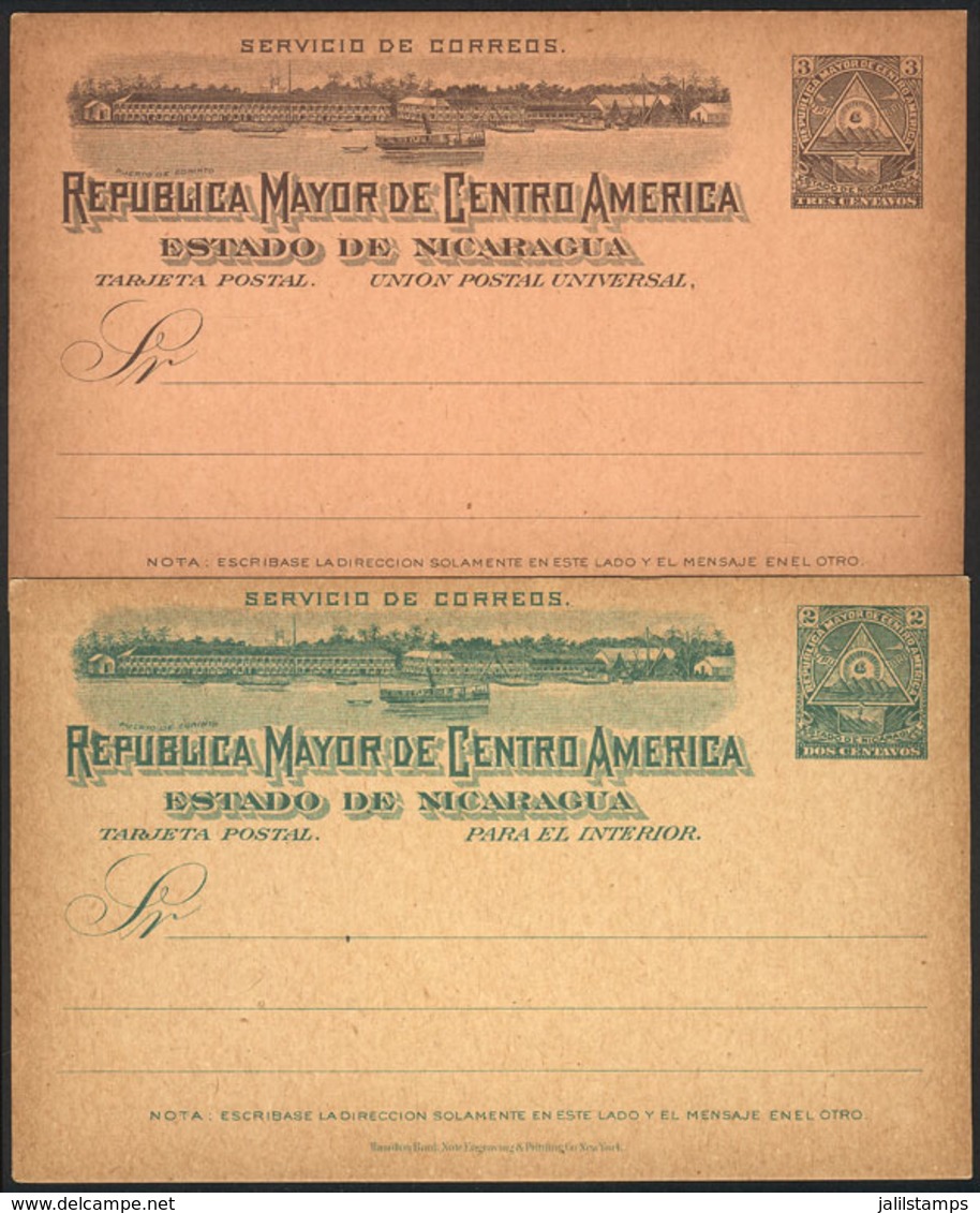 NICARAGUA: 2 Old Unused Postal Cards, Topic SHIPS, VF Quality! - Nicaragua