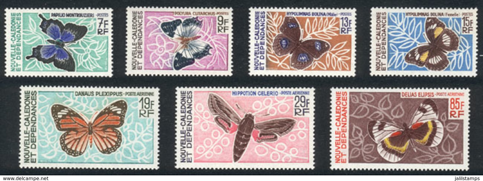 NEW CALEDONIA: Yvert 341/44 + A.92/94, Butterflies, Complete Set Of 7 Unmounted Values, Excellent Quality! - Other & Unclassified
