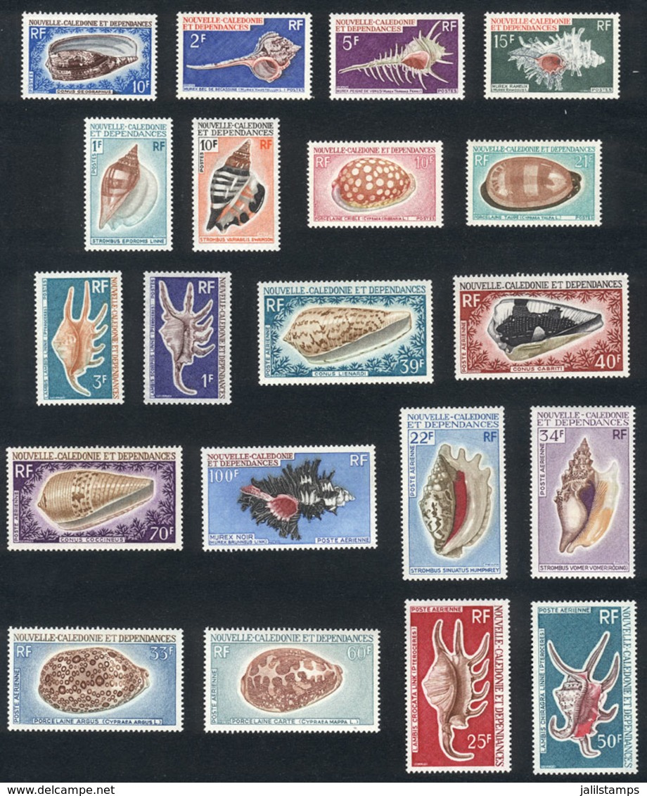 NEW CALEDONIA: Yvert 354 + 358/60 + 368/71 + 379/80 + A.105 + A.98/100 + A.113/6 + A.129/30, Sea Shells, Complete Set Of - Andere & Zonder Classificatie