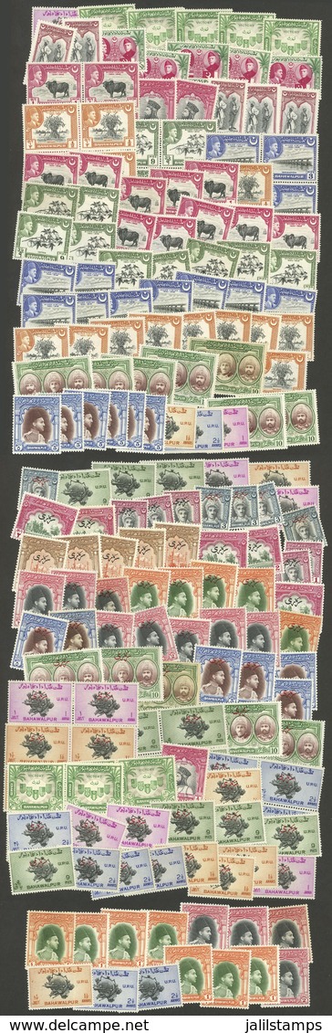 PAKISTAN - BAHAWALPUR: Lot Of Varied Stamps And Sets, Moderate Duplication, All MNH Or Lightly Hinged, Very Fine Quality - Pakistan