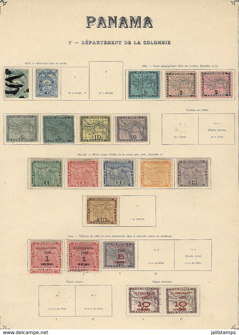 PANAMA: Old Collection On Yvert Album Pages (1878/1960), With Some Good Stamps And Interesting Sets, Fine To VF General  - Panama