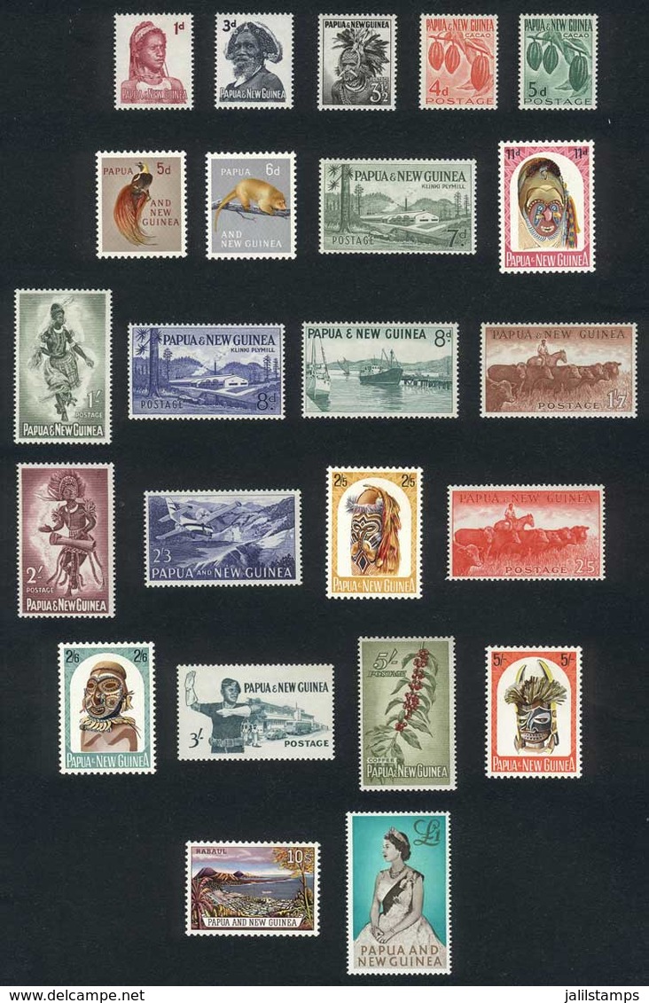 PAPUA NEW GUINEA: Yvert 18/40, Typical Costumes, Animals, Landscapes, Etc., Complete Set Of 23 Unmounted Values, Excelle - Papua-Neuguinea