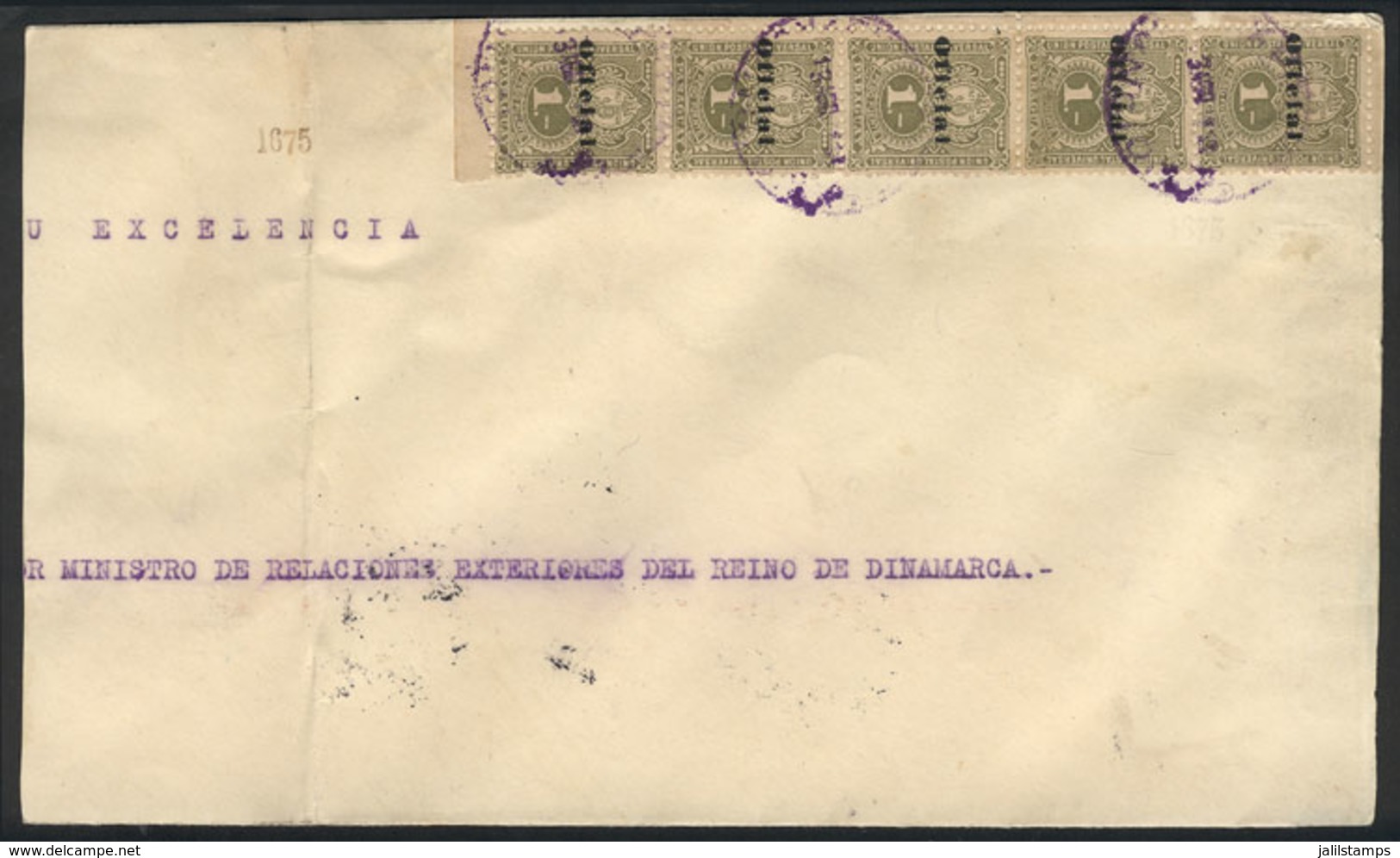 PARAGUAY: Sc.O49, 1902 1P. Olive, Part Of A Large Envelope (re-arranged To Obtain A "collectible" Format), Sent From Asu - Paraguay