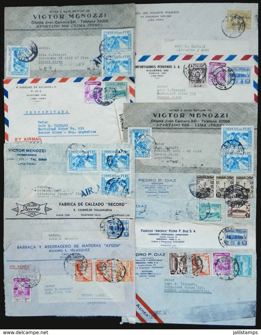 PERU: 39 Covers Sent To Argentina In The 1940s And 1950s, Nice Postages, Fine To VF Quality! - Peru