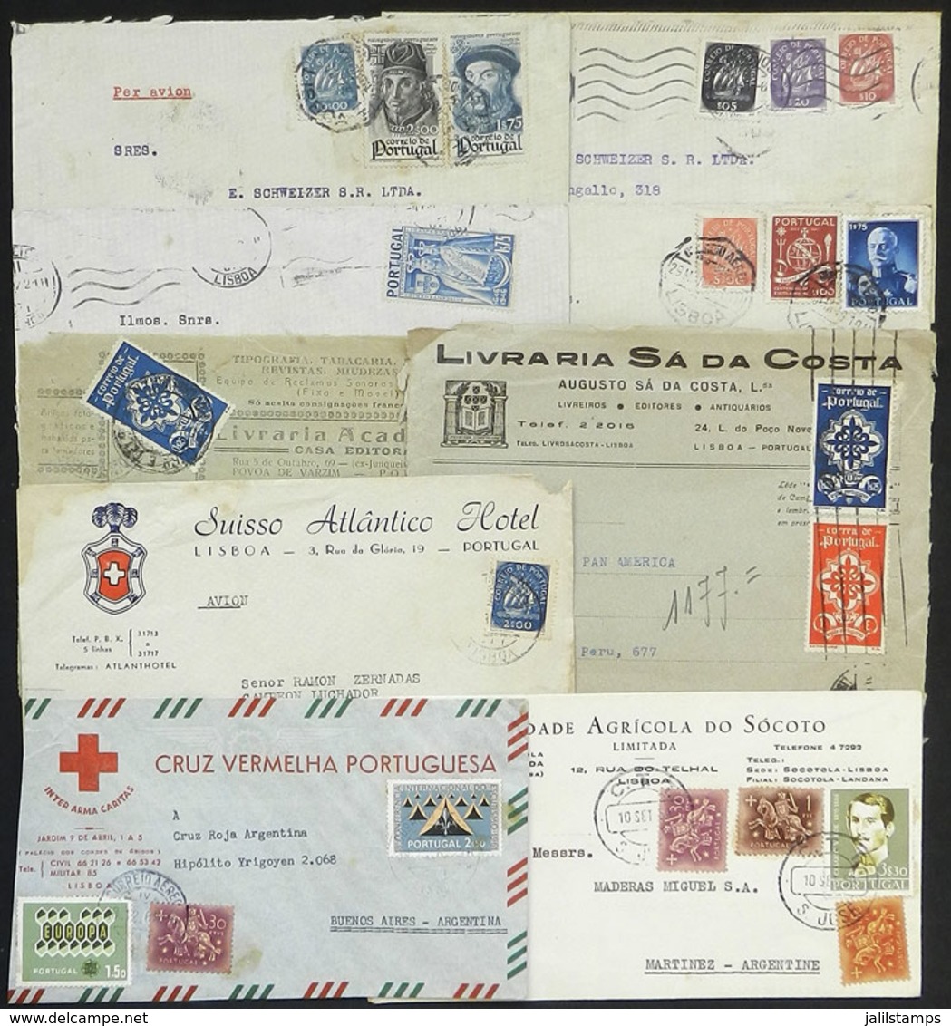 PORTUGAL: 7 Covers + 2 Fronts Sent To Argentina In Varied Periods, There Are Nice Frankings! - Otros & Sin Clasificación
