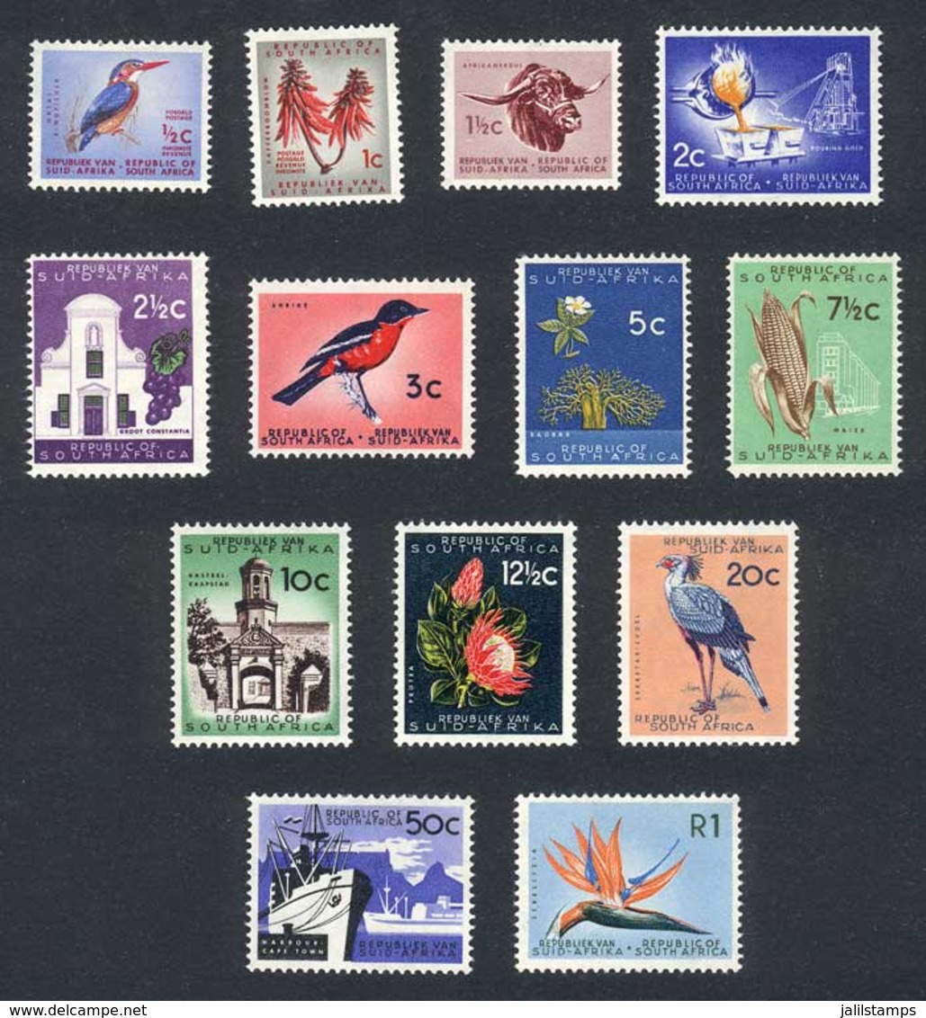 SOUTH AFRICA: Sc.248/260, Flowers, Birds, Etc., Complete Set Of 13 Unmounted Values, Excellent Quality! - Other & Unclassified