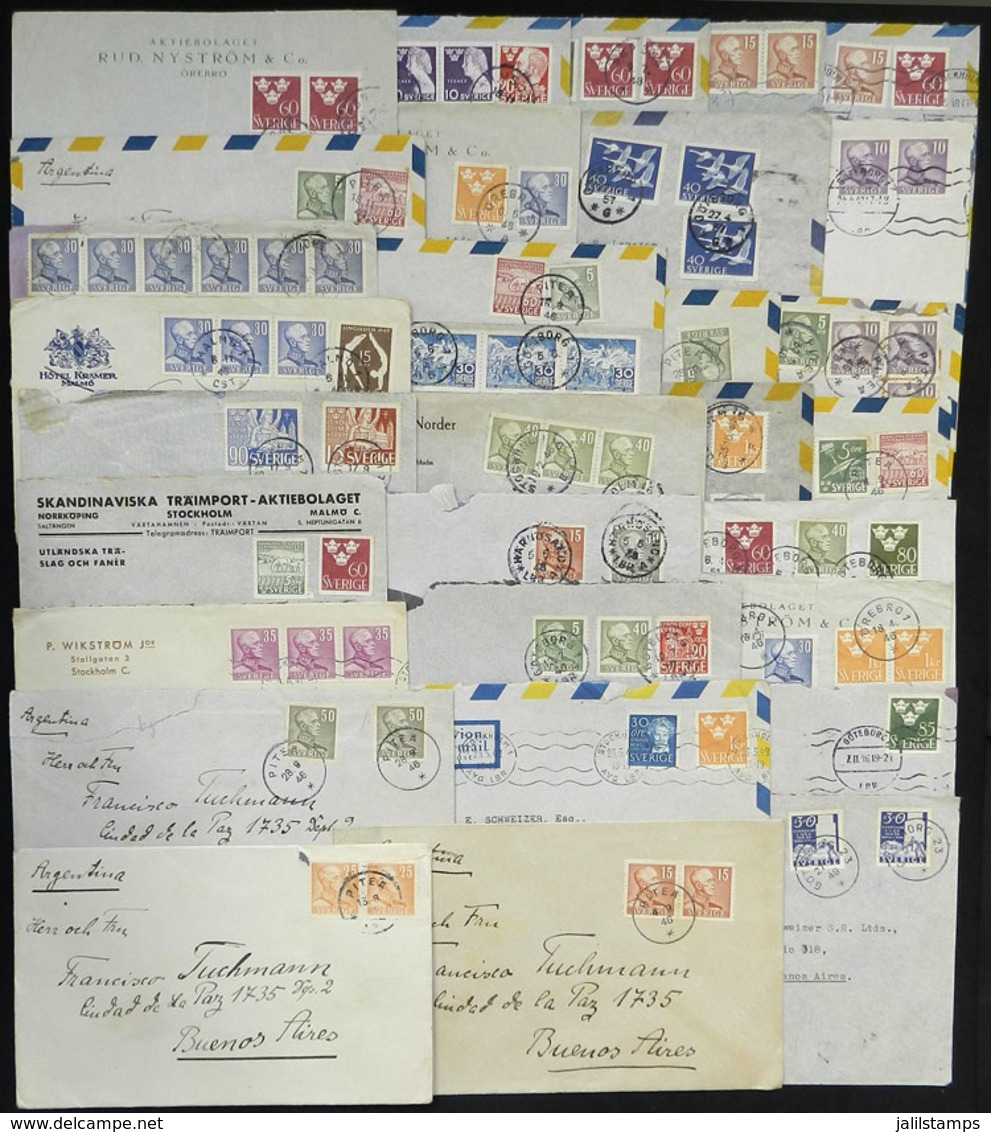 SWEDEN: 31 Covers Sent To Argentina In The 1940/50s, There Are Attractive Postages, Some With Minor Faults, Others Of Ve - Other & Unclassified