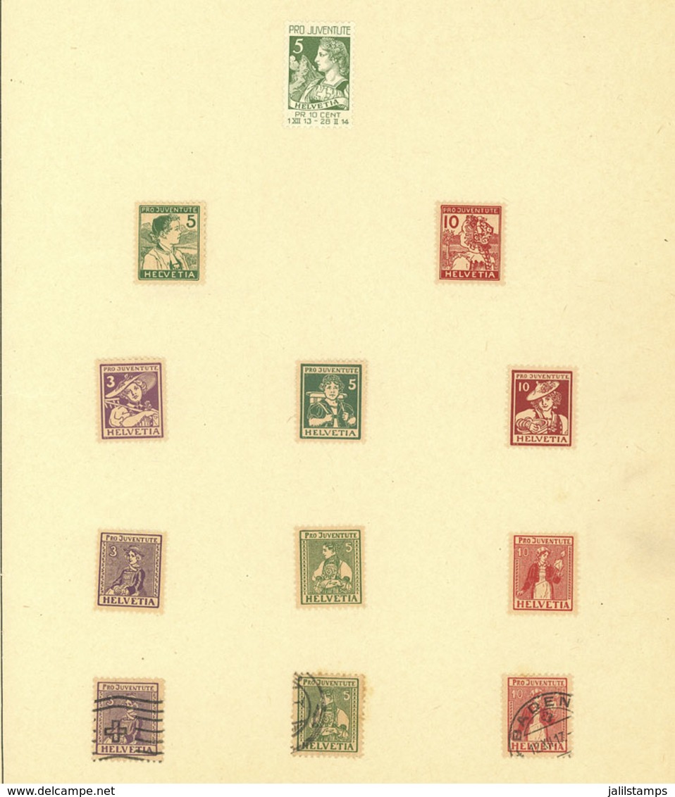 SWITZERLAND: Old Collection On Album Pages, With Used Or Mint (lightly Hinged Or MNH) Stamps, Some With Minor Defects Bu - Other & Unclassified