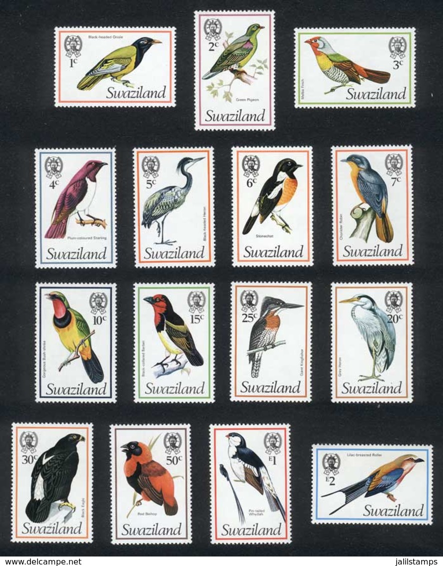 SWAZILAND: Sc.244/258, Birds, Complete Set Of 15 Values, Excellent Quality! - Swaziland (1968-...)