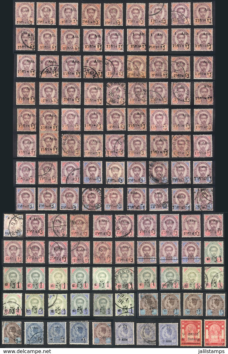 THAILAND: Lot Of Several Hundreds Overprinted Stamps, Issued Between 1892 And 1910 Approximately, VF General Quality. Co - Thailand