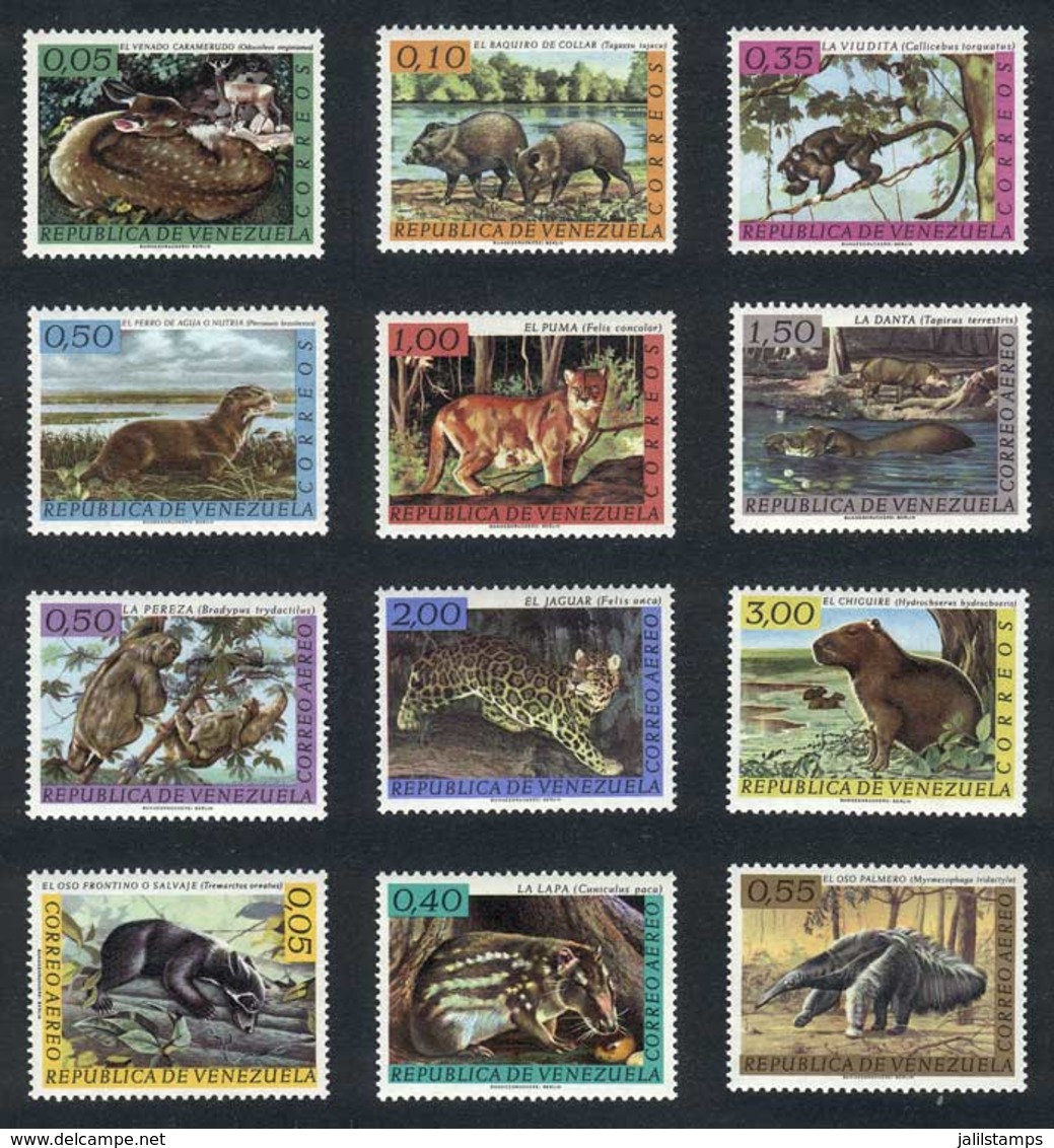 VENEZUELA: Yvert 668/673 + A.778/783, Animals, Complete Set Of 12 Unmounted Values, Excellent Quality! - Venezuela