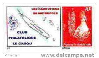 Nouvelle Caledonie Timbre Poste Personnalise Cagou Ramon Oiseau Rouge Prive Cagousiens France Neuf Avec Support 2009 Unc - Other & Unclassified