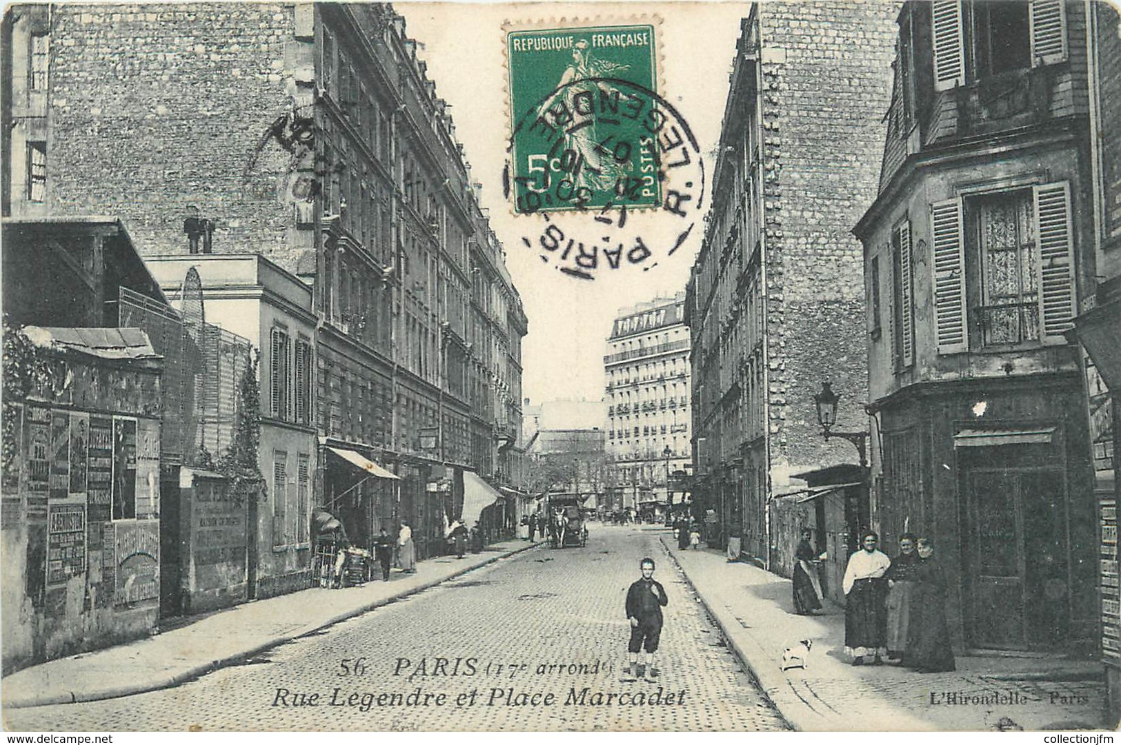 / CPA FRANCE 75017 "Paris, Rue Legendre Et Place Marcadet" - District 17