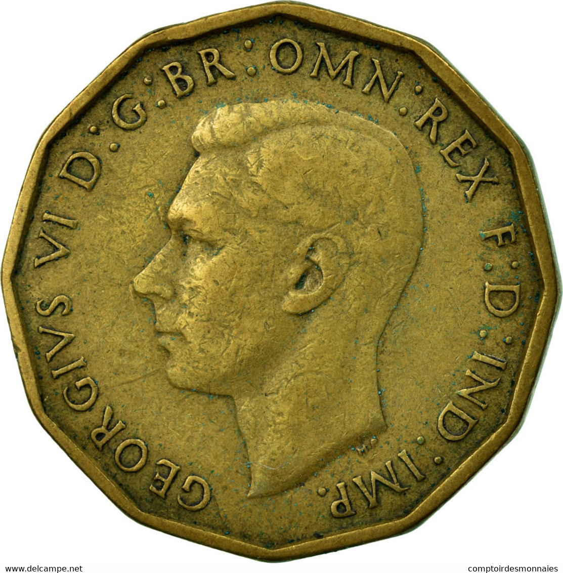 Monnaie, Grande-Bretagne, George VI, 3 Pence, 1942, TTB, Nickel-brass, KM:849 - F. 3 Pence