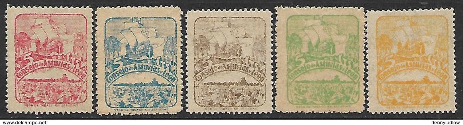 Spain 1892?  5 Diff Galleons  MLH   2016 Scott Value $??? - Unused Stamps