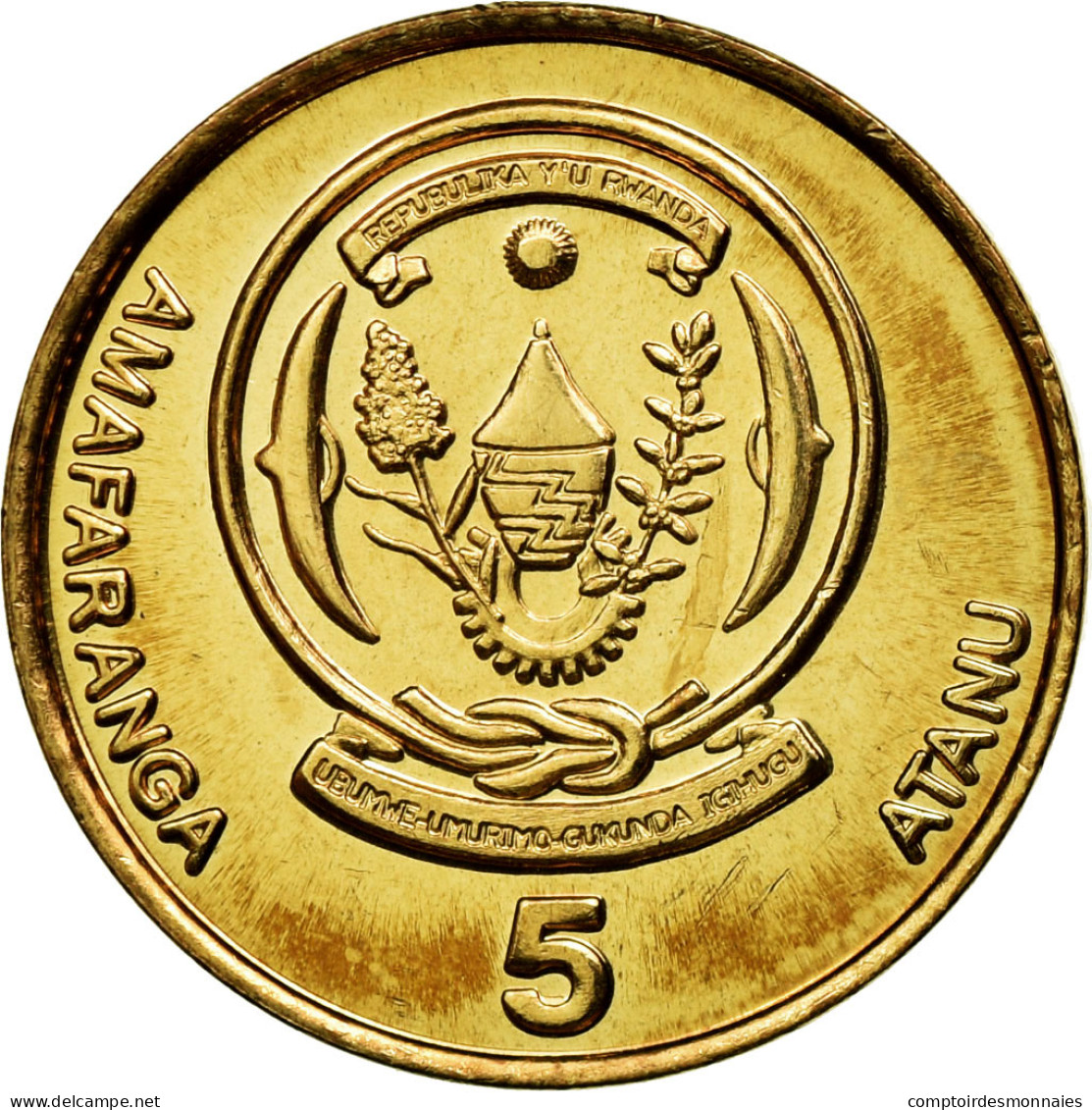 Monnaie, Rwanda, 5 Francs, 2003, SUP, Brass Plated Steel, KM:23 - Rwanda