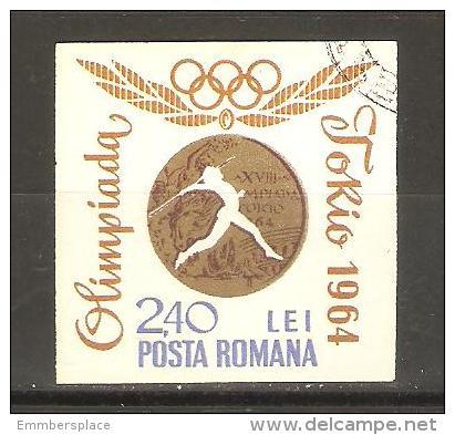 ROMANIA - 1964 Olympics Gold Medal Imperf CTO  SG 3227   Sc 1698ac - Used Stamps