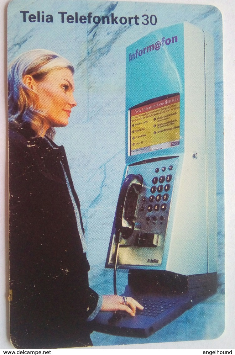 Woman Using Card Phone  30 Units - Schweden