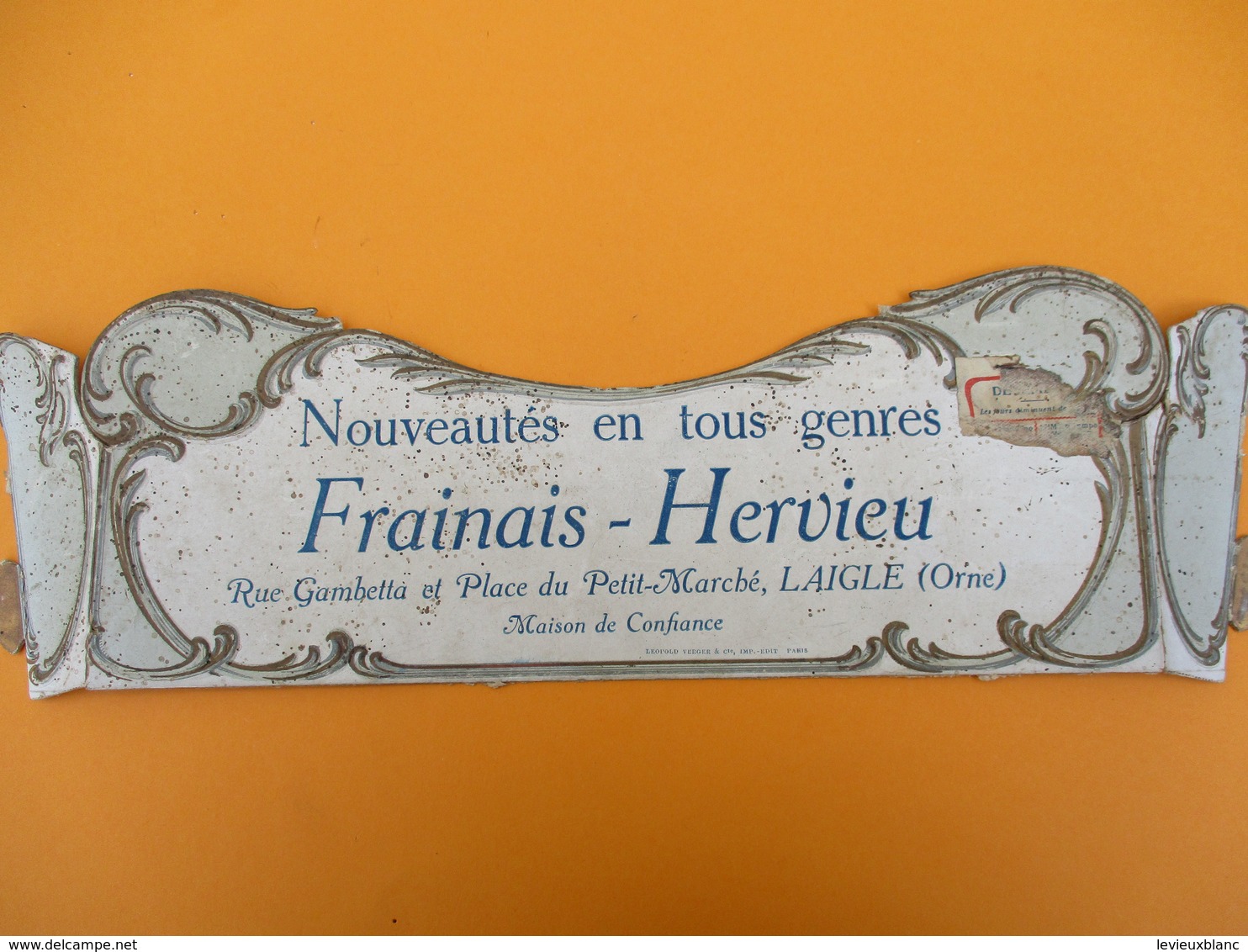 Bandeau Carton  De Support De Courrier/ Frainais-Hervieu/Nouveautés En Tous Genres/ LAIGLE/Orne/Vers 1900-1920   BFPP208 - Otros & Sin Clasificación