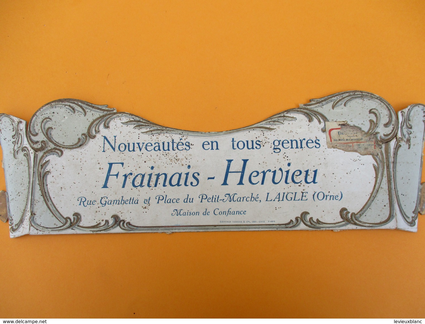 Bandeau Carton  De Support De Courrier/ Frainais-Hervieu/Nouveautés En Tous Genres/ LAIGLE/Orne/Vers 1900-1920   BFPP208 - Autres & Non Classés