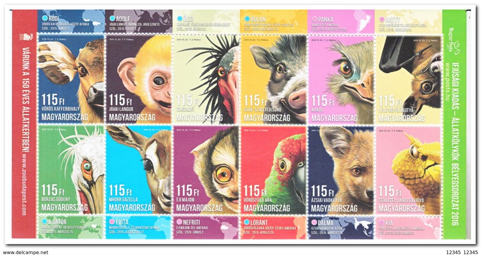 Hongarije 2015, Postfris MNH, Animals - Ongebruikt