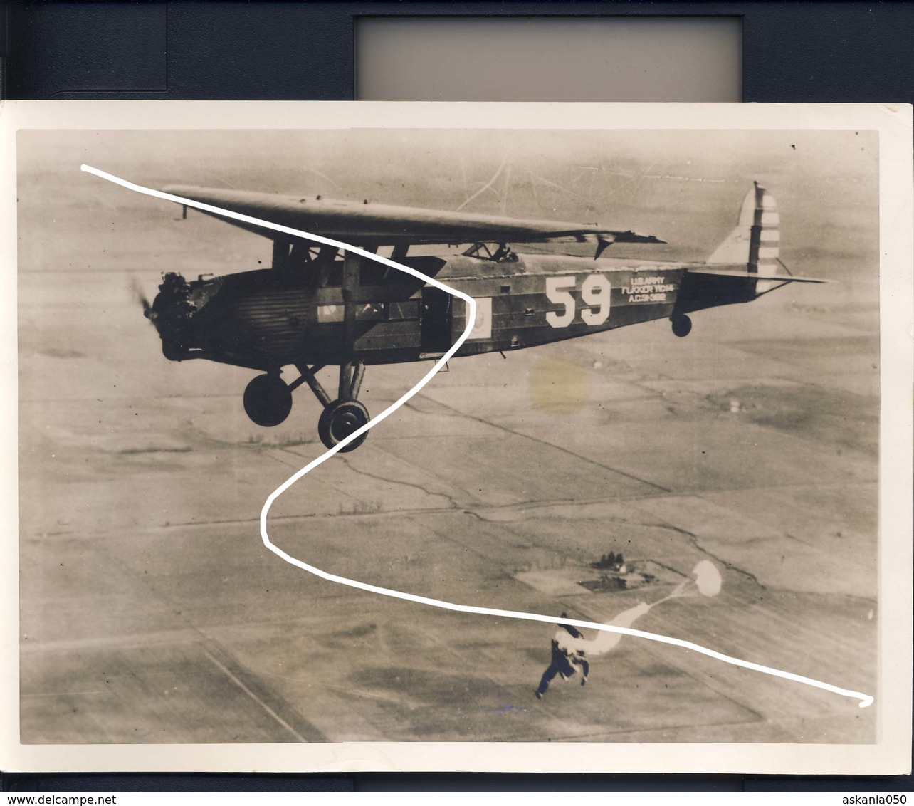 7 1932. US Flying School Rantoul. Parachutists Press Photo - Aviation