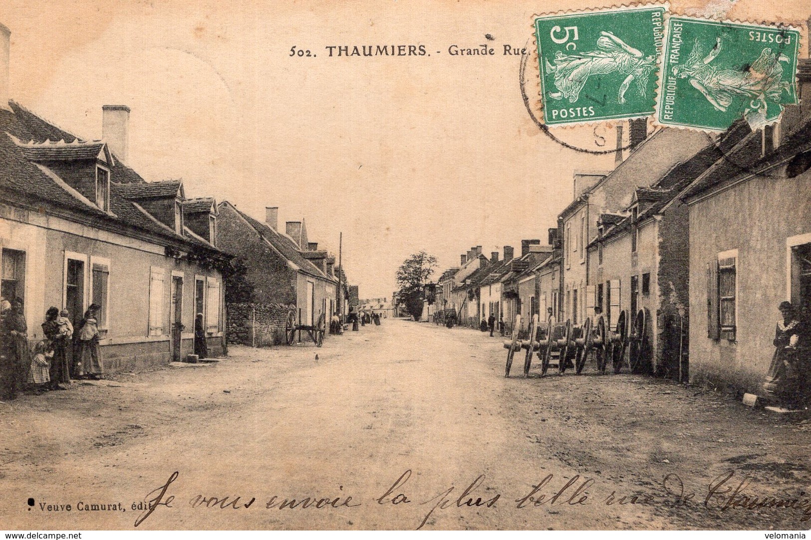 S1708 Cpa 18 Thaumiers - Grande Rue - Thaumiers