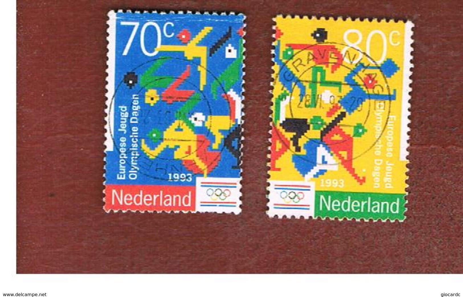 OLANDA (NETHERLANDS) - SG 1685.1686  - 1993  EUROPEAN YOUTH OLYMPIC  DAYS   (COMPLET SET OF 2)       -  USED - Used Stamps