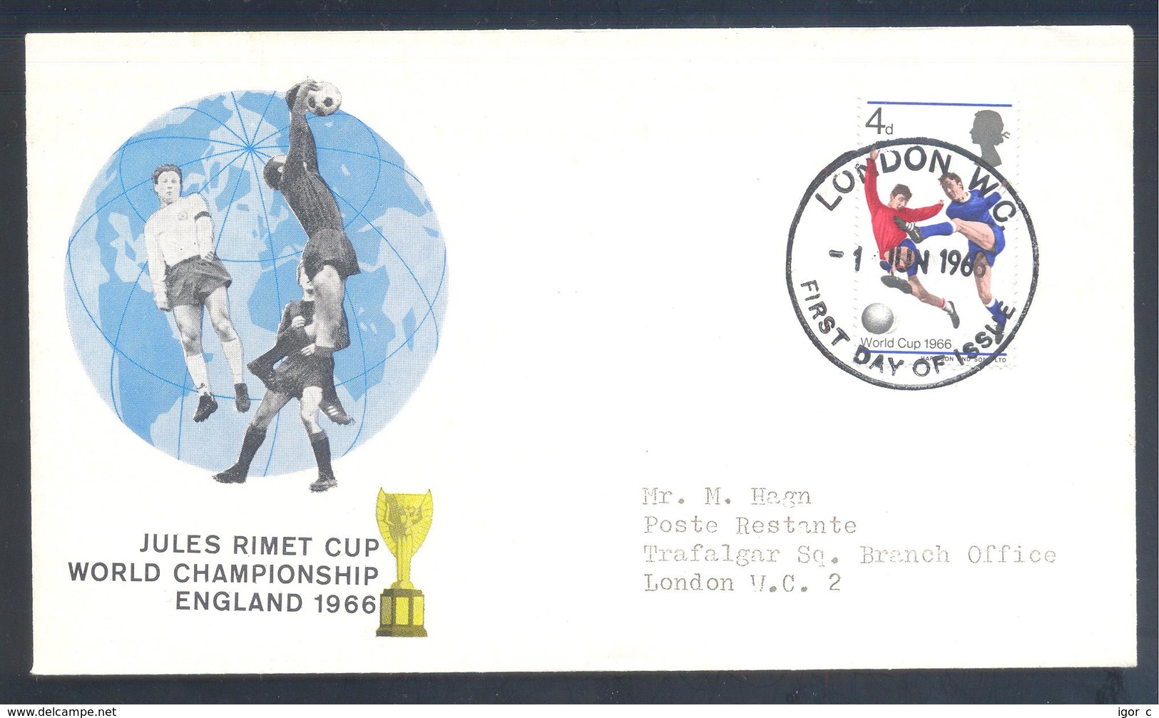 England UK 1966 Cover: Football Fussball Soccer Calcio; FIFA World Cup 1966 England; Jules Rimet Cup; Mundial - 1966 – England