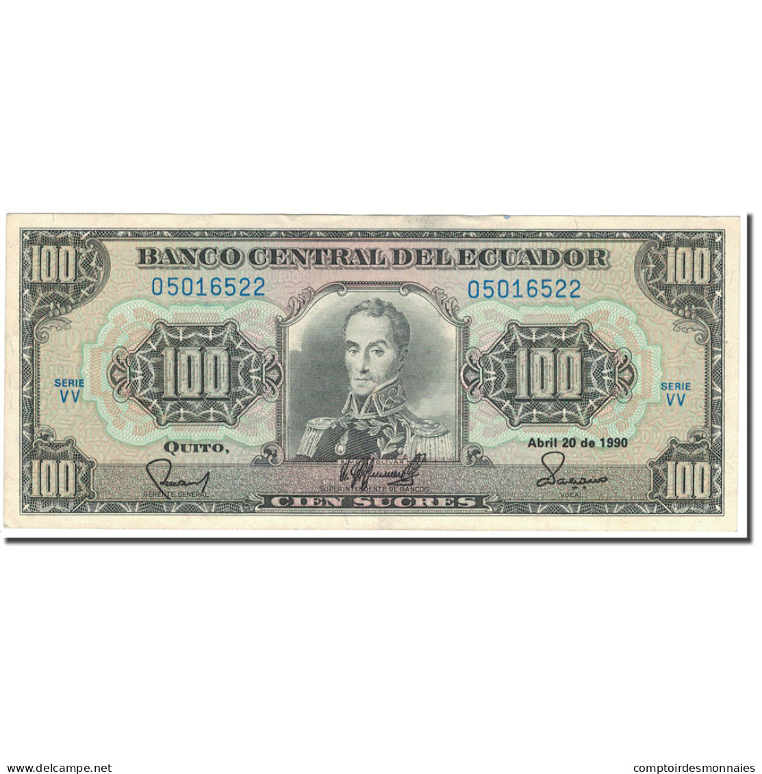 Billet, Équateur, 100 Sucres, 1990-04-20, KM:123, SUP - Equateur