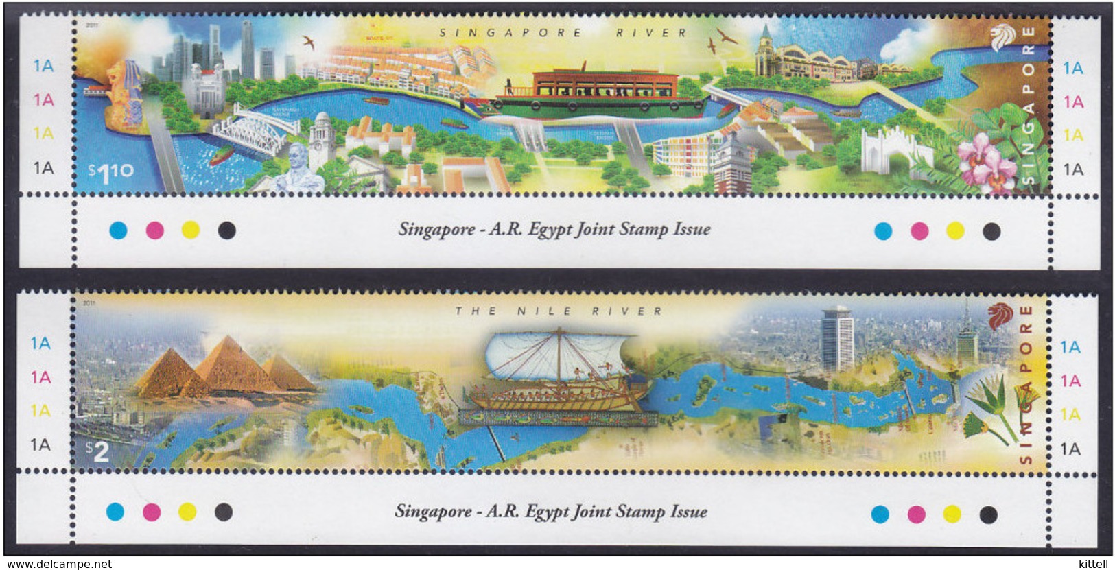 Singapore Egypt 2011 Joint Issue Rivers  MNH - Emissions Communes