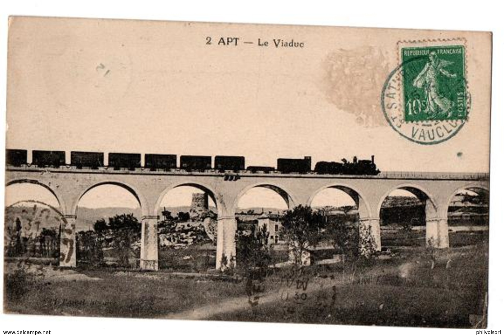 APT LE VIADUC AVEC TRAIN ANIMEE - Apt