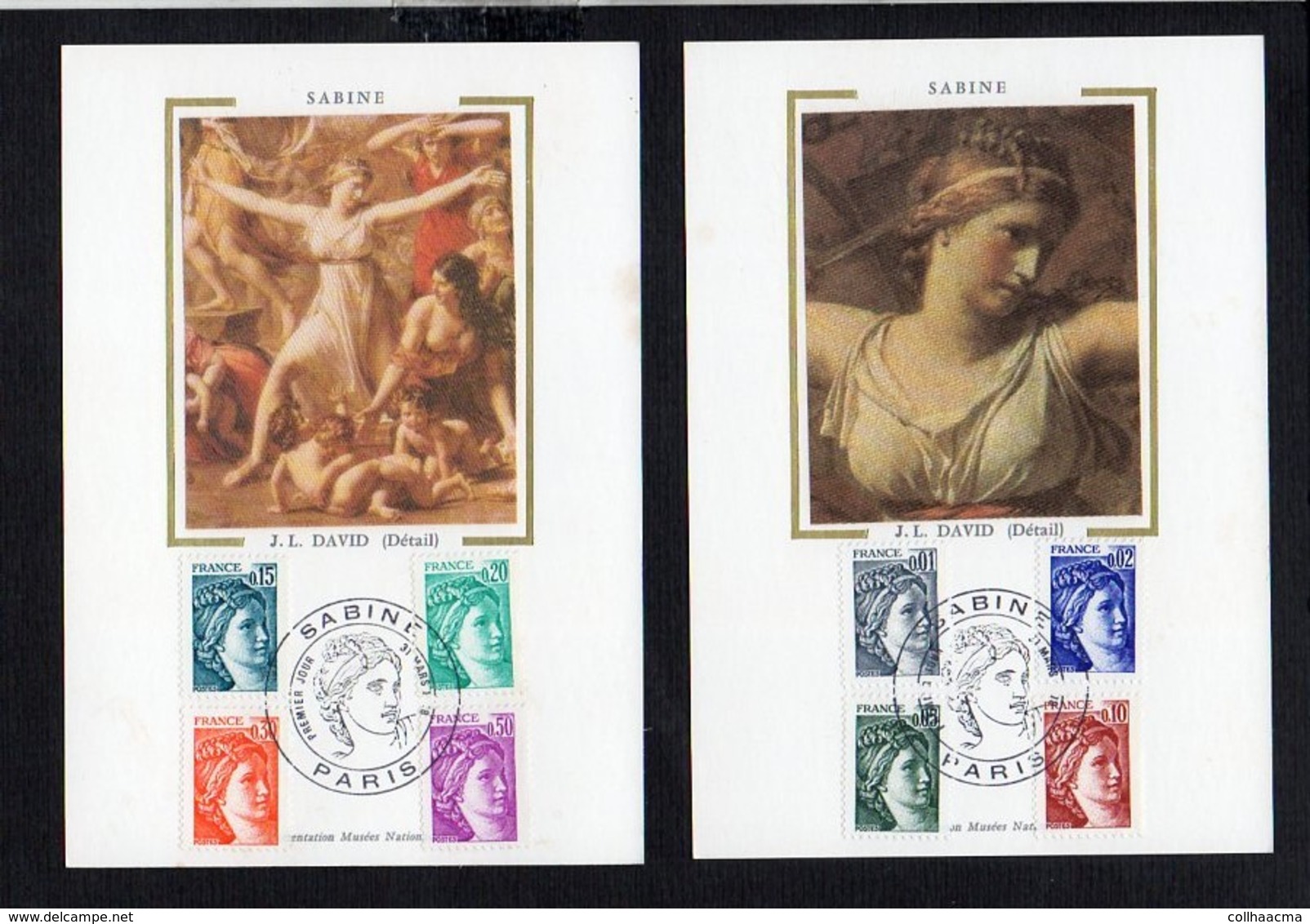 Lot De 2 / Carte Maximum Premier Jour,Cachet Paris 1978 " Sabine " N°1962,1963,1964,1965,1966,1967,1968,1969 - Lots & Serien