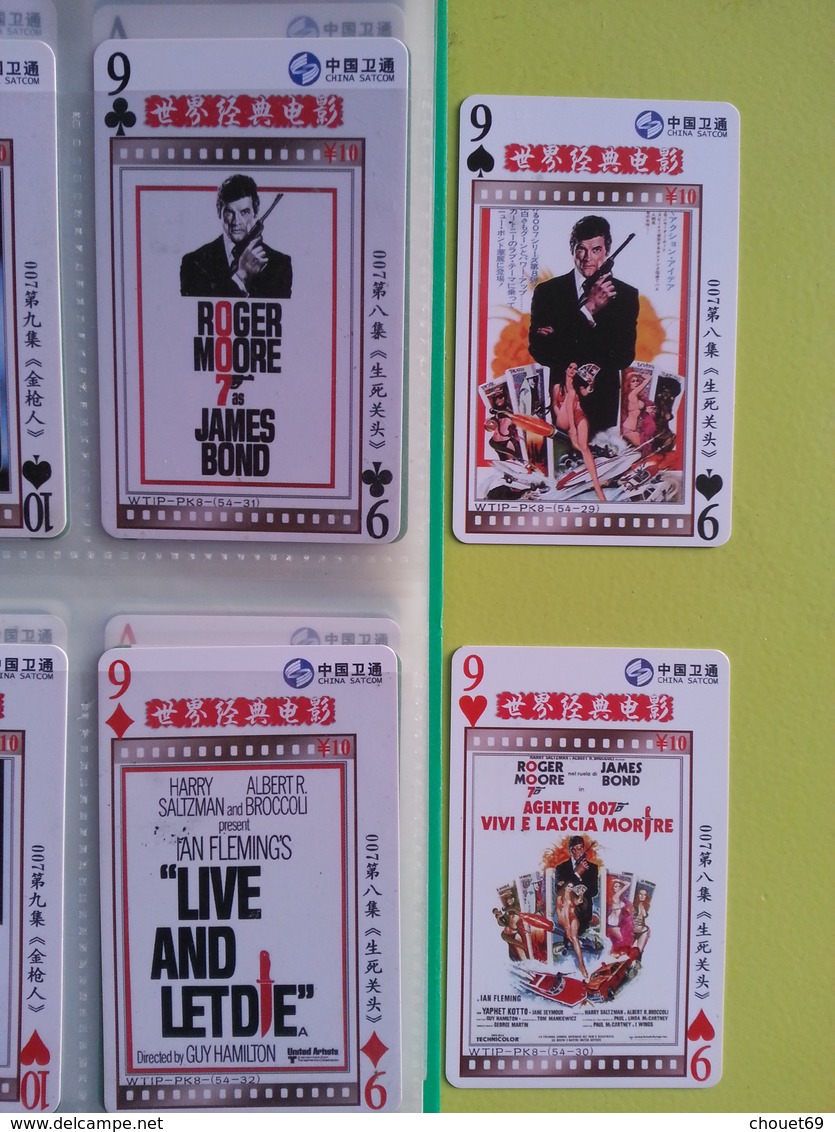 CHINA SAT COM - 007 James Bond série 54 cartes jeu de carte complet affiche film WTIP - PK8