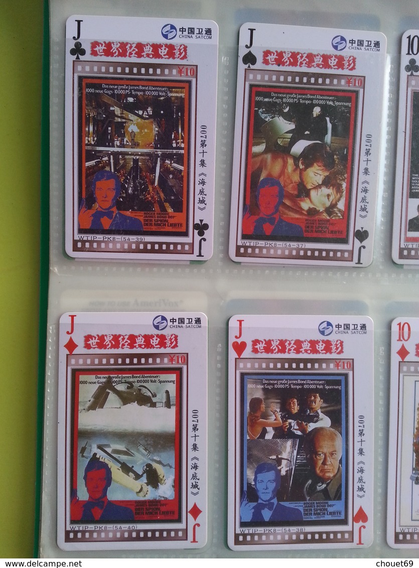 CHINA SAT COM - 007 James Bond série 54 cartes jeu de carte complet affiche film WTIP - PK8
