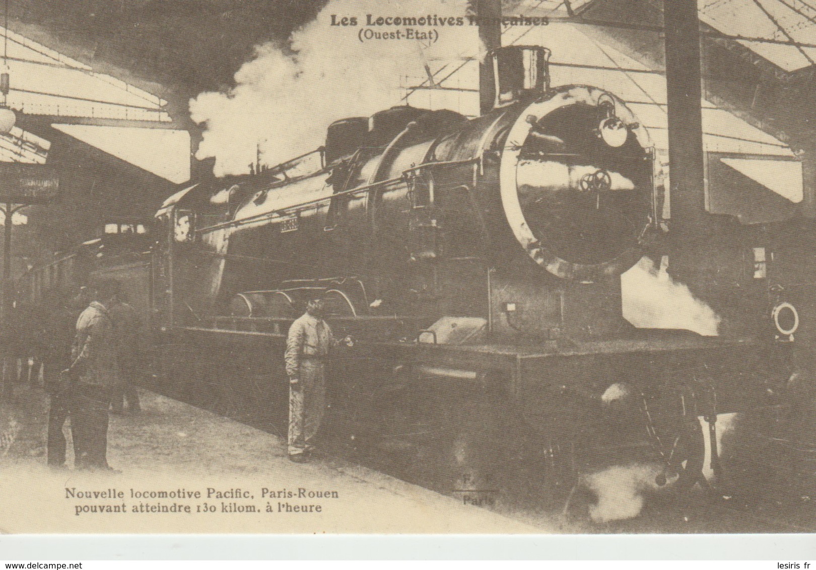 C.P. - LES LOCOMOTIVES FRANÇAISES - OUEST ETAT - NOUVELLE LOCOMOTIVE PACIFIC - PARIS - ROUEN - CECODI - REPRODUCTION - Eisenbahnen