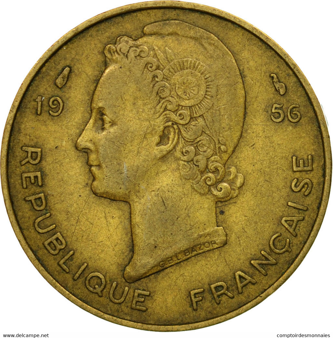 Monnaie, French West Africa, 10 Francs, 1956, Paris, TTB, Aluminum-Bronze, KM:6 - Elfenbeinküste